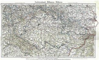 Mapa Protektortu echy a Morava z roku 1941